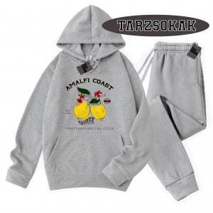 Siyah Kapşonlu Amalfi coast Detaylı ikili TAKIM