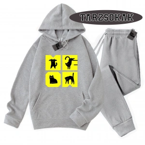 Siyah Kapşonlu Cat KEDİ Detaylı ikili TAKIM