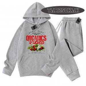 Siyah Kapşonlu Çilek Detaylı ikili TAKIM