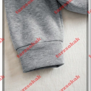 Siyah Kapşonlu Dog Detaylı ikili TAKIM