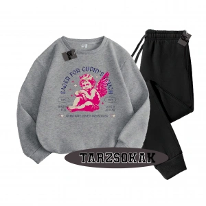 Siyah Kapşonlu Eager Detaylı ikili TAKIM