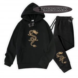 Siyah Kapşonlu Ejderha Detaylı ikili TAKIM