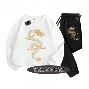 Siyah Kapşonlu Ejderha Detaylı ikili TAKIM