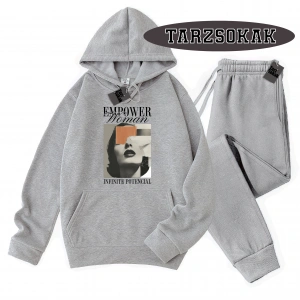 Siyah Kapşonlu EmpoweR Detaylı ikili TAKIM