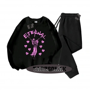 Siyah Kapşonlu Eternal Detaylı ikili TAKIM