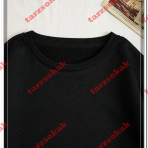 Siyah Kapşonlu Eternal Detaylı ikili TAKIM