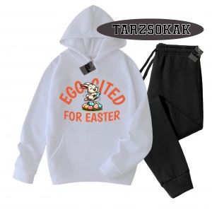 Siyah Kapşonlu For Easter Detaylı ikili TAKIM