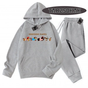 Siyah Kapşonlu Handsome Detaylı ikili TAKIM