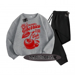 Siyah Kapşonlu Herry Yum Yum Detaylı ikili TAKIM