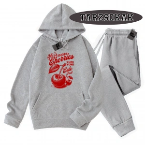 Siyah Kapşonlu Herry Yum Yum Detaylı ikili TAKIM