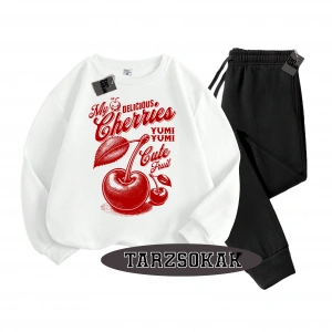 Siyah Kapşonlu Herry Yum Yum Detaylı ikili TAKIM