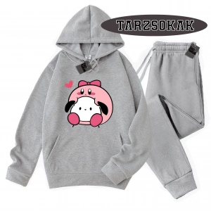 Siyah Kapşonlu Just waıtıng Detaylı ikili TAKIM