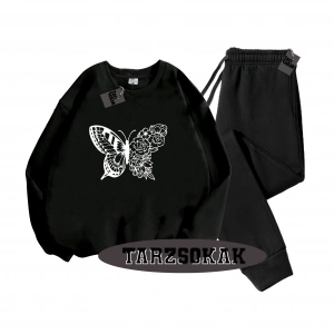 Siyah Kapşonlu kelebek çiçek  Detaylı ikili TAKIM