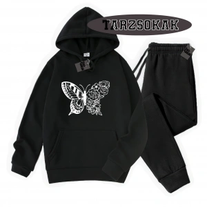 Siyah Kapşonlu kelebek çiçek  Detaylı ikili TAKIM