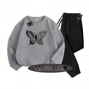 Siyah Kapşonlu kelebek çiçek  Detaylı ikili TAKIM