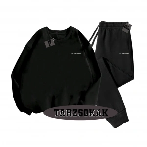 Siyah Kapşonlu les Detaylı ikili TAKIM