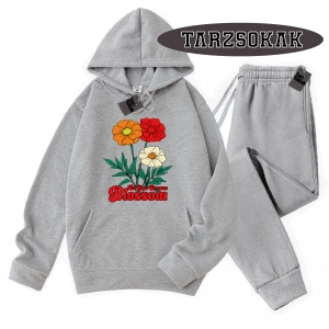 Siyah Kapşonlu Let your dreams blossom Detaylı ikili TAKIM