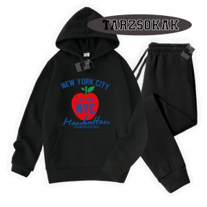 Siyah Kapşonlu Nyces  Detaylı ikili TAKIM