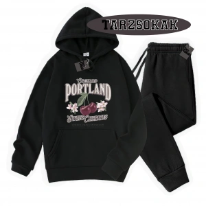 Siyah Kapşonlu Orchard Detaylı ikili TAKIM