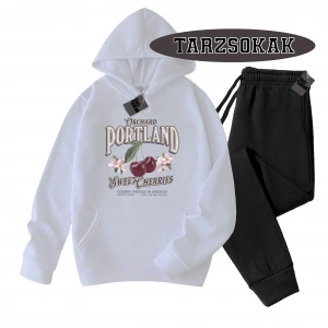 Siyah Kapşonlu Orchard Detaylı ikili TAKIM