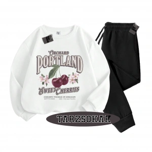 Siyah Kapşonlu Orchard Detaylı ikili TAKIM