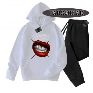 Siyah Kapşonlu Reason Detaylı ikili TAKIM