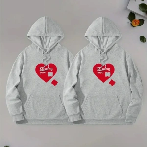 Siyah Kapşonlu Sweatshirt Çift Sevgili Kombinleri Couple Clothing