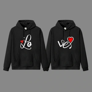 Siyah Kapşonlu Sweatshirt Çift Sevgili Kombinleri Couple Clothing
