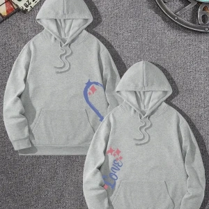 Siyah Kapşonlu Sweatshirt Çift Sevgili Kombinleri Couple Clothing