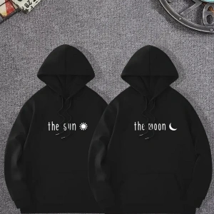 Siyah Kapşonlu Sweatshirt Çift Sevgili Kombinleri Couple Clothing