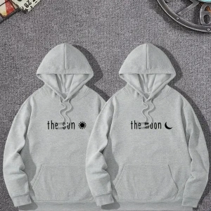 Siyah Kapşonlu Sweatshirt Çift Sevgili Kombinleri Couple Clothing