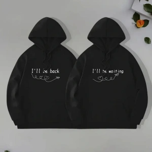 Siyah Kapşonlu Sweatshirt Çift Sevgili Kombinleri Couple Clothing
