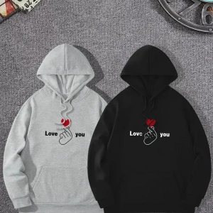 Siyah Kapşonlu Sweatshirt Çift Sevgili Kombinleri Couple Clothing