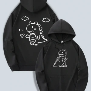 Siyah Kapşonlu Sweatshirt Çift Sevgili Kombinleri Couple Clothing