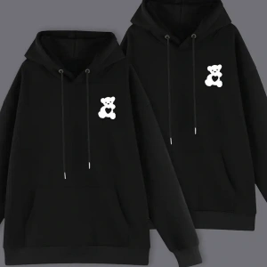 Siyah Kapşonlu Sweatshirt Çift Sevgili Kombinleri Couple Clothing