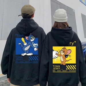 Siyah Kapşonlu Sweatshirt Çift Sevgili Kombinleri Couple Clothing