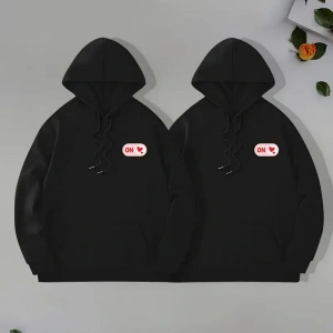 Siyah Kapşonlu Sweatshirt Çift Sevgili Kombinleri Couple Clothing