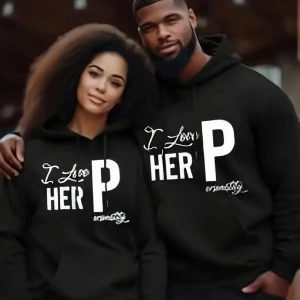 Siyah Kapşonlu Sweatshirt Çift Sevgili Kombinleri Couple Clothing