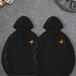 Siyah Kapşonlu Sweatshirt Çift Sevgili Kombinleri Couple Clothing