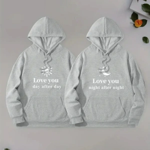 Siyah Kapşonlu Sweatshirt Çift Sevgili Kombinleri Couple Clothing