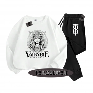 Siyah Kapşonlu Valkyrıe Detaylı ikili TAKIM