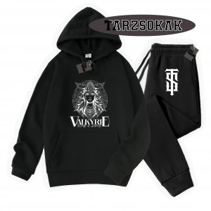 Siyah Kapşonlu Valkyrıe Detaylı ikili TAKIM