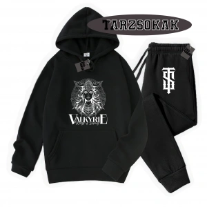 Siyah Kapşonlu Valkyrıe Detaylı ikili TAKIM