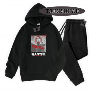 Siyah Kapşonlu Wanted Detaylı ikili TAKIM