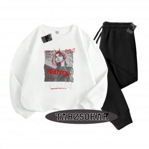 Siyah Kapşonlu Wanted Detaylı ikili TAKIM