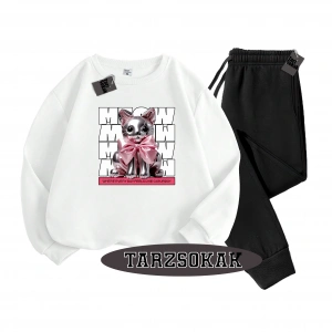 Siyah Kapşonlu Where Everday Detaylı ikili TAKIM