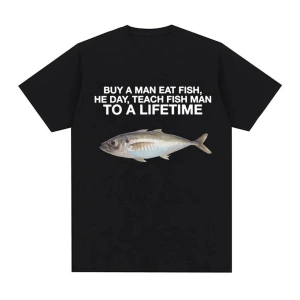 Siyah Komik Balık Diyagramı Meme Grafik Retro