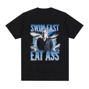 Siyah Komik Balık Diyagramı Meme Grafik Retro