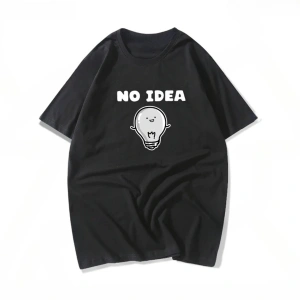 Siyah Komik Sloganı Im Late for Work Mizah Vintage Japonya Kanji Hiçbir Fikir Baskılı T Sh