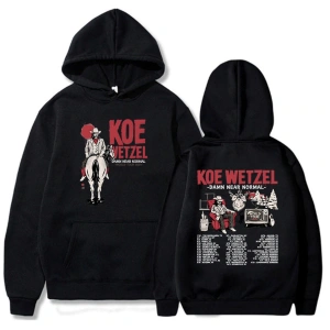 Siyah lanet yakın Normal tur Koe Wetzel Hoodies klerkapş